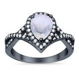 Art Deco Pear Infinity Twisted Ring  