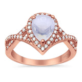 Art Deco Pear Infinity Twisted Ring  