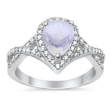 Art Deco Pear Infinity Twisted Ring  