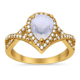 Art Deco Pear Infinity Twisted Ring  