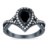 Art Deco Pear Infinity Twisted Ring  