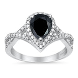 Art Deco Pear Infinity Twisted Ring  