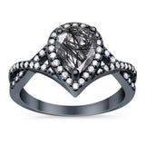 Art Deco Pear Infinity Twisted Ring  