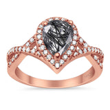 Art Deco Pear Infinity Twisted Ring  