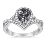 Art Deco Pear Infinity Twisted Ring  