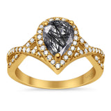 Art Deco Pear Infinity Twisted Ring  