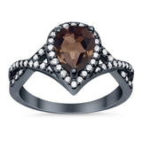 Art Deco Pear Infinity Twisted Ring  