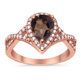 Art Deco Pear Infinity Twisted Ring  