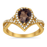 Art Deco Pear Infinity Twisted Ring  