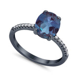 Art Deco Oval Natural Stone Wedding Ring