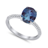 Art Deco Oval Natural Stone Wedding Ring