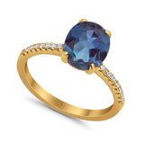 Art Deco Oval Natural Stone Wedding Ring