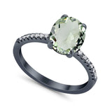 Art Deco Oval Natural Stone Wedding Ring