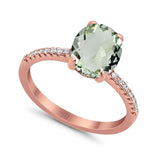 Art Deco Oval Natural Stone Wedding Ring