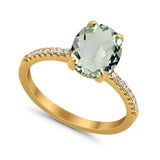 Art Deco Oval Natural Stone Wedding Ring