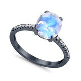 Art Deco Oval Natural Stone Wedding Ring