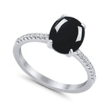 Art Deco Oval Natural Stone Wedding Ring