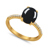 Art Deco Oval Natural Stone Wedding Ring