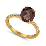 Art Deco Oval Natural Stone Wedding Ring