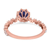 Art Deco Round Natural Stone Wedding Ring