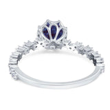 Art Deco Round Natural Stone Wedding Ring