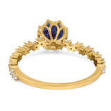 Art Deco Round Natural Stone Wedding Ring