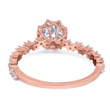 Art Deco Round Natural Stone Wedding Ring