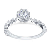 Art Deco Round Natural Stone Wedding Ring