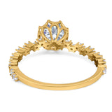 Art Deco Round Natural Stone Wedding Ring