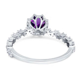 Art Deco Round Natural Stone Wedding Ring