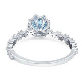 Art Deco Round Natural Stone Wedding Ring