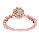 Art Deco Round Natural Stone Wedding Ring