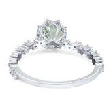 Art Deco Round Natural Stone Wedding Ring