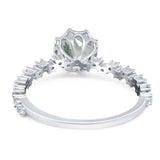 Art Deco Round Natural Stone Wedding Ring