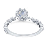 Art Deco Round Natural Stone Wedding Ring