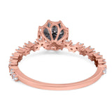 Art Deco Round Natural Stone Wedding Ring