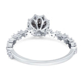 Art Deco Round Natural Stone Wedding Ring