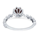 Art Deco Round Natural Stone Wedding Ring