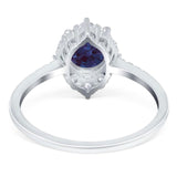 Art Deco Round Natural Stone Halo Ring