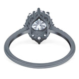 Art Deco Round Natural Stone Halo Ring