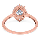 Art Deco Round Natural Stone Halo Ring