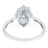 Art Deco Round Natural Stone Halo Ring