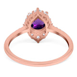 Art Deco Round Natural Stone Halo Ring