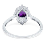 Art Deco Round Natural Stone Halo Ring