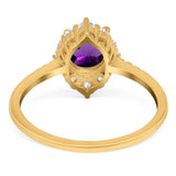 Art Deco Round Natural Stone Halo Ring