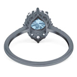 Art Deco Round Natural Stone Halo Ring