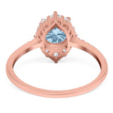 Art Deco Round Natural Stone Halo Ring