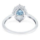 Art Deco Round Natural Stone Halo Ring