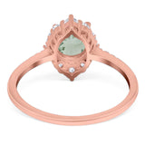 Art Deco Round Natural Stone Halo Ring