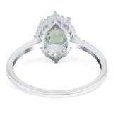 Art Deco Round Natural Stone Halo Ring